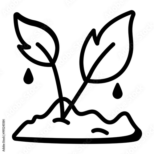 A doodle style icon of sprout 