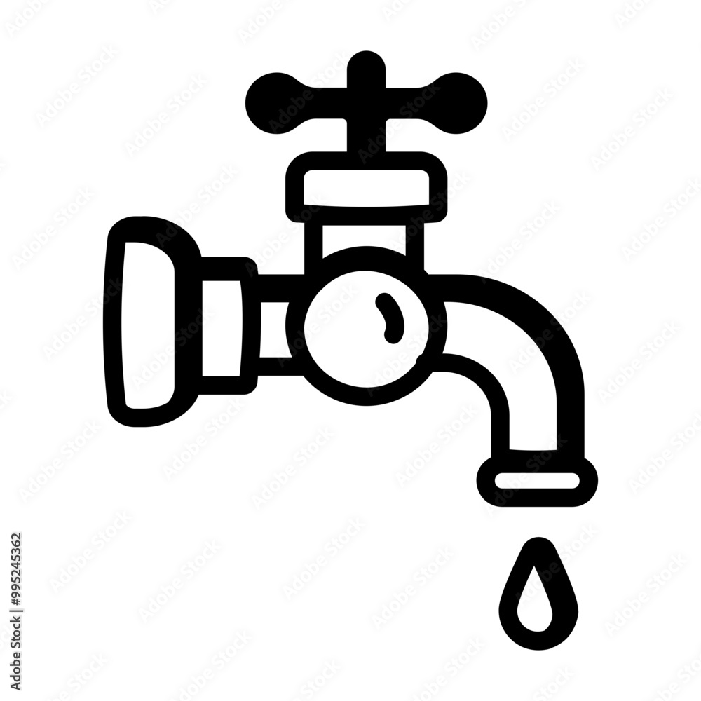 A sketchy icon of water tap A sketchy icon of water tap