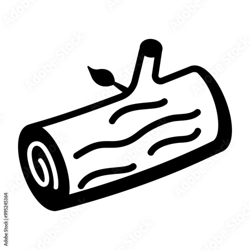 Wood icon in drawing style 