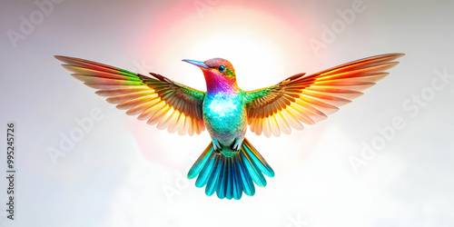 3D Glowing Abstract Bird in Flight Symbolizing Freedom and Human Rights - Vibrant Digital Art for Human Rights Day