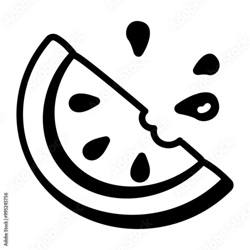 Watermelon icon in sketchy style