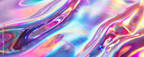 Abstract Iridescent Holographic Foil Background with Blurry Effect