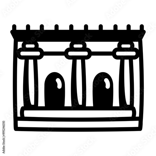 Metropolitan museum icon in glyph style 