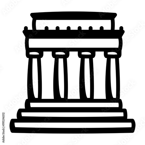Doodle style icon of lincoln memorial