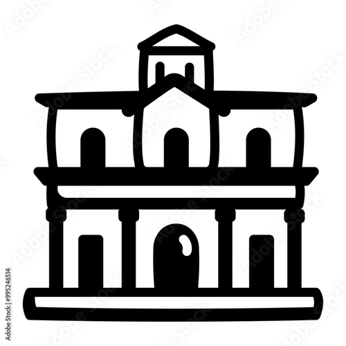 Hand drawn icon of hull house building 