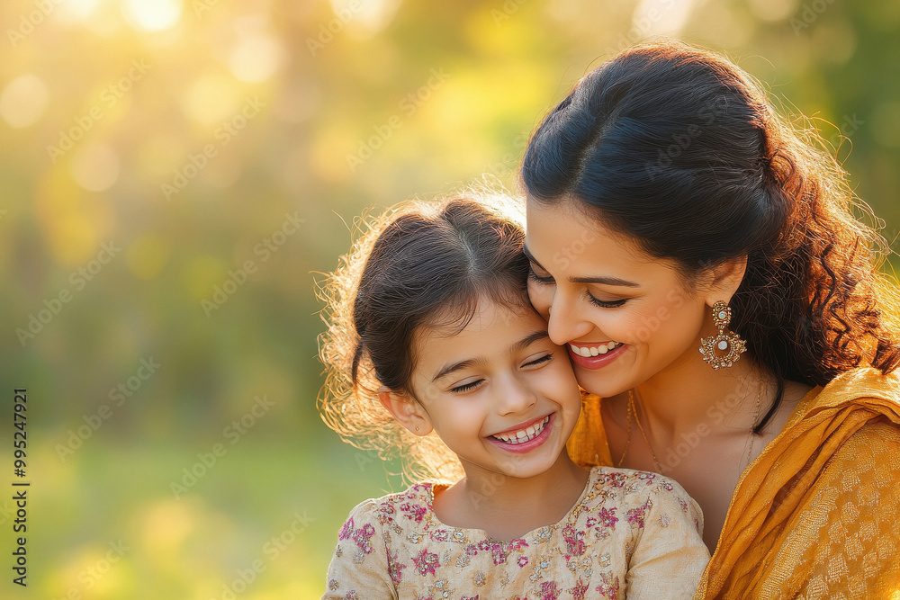 young indian woman enjoying with little daughter young indian woman enjoying with little daughter