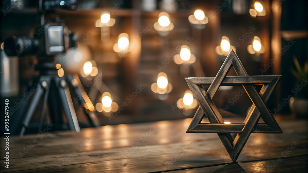 Flat Isolated Star of David Icon with Glowing Effect on White Background - Ideal for Hanukkah, Jewish Symbolism Infographics, and Religious Content Flat Isolated Star of David Icon with Glowing Effect on White Background - Ideal for Hanukkah, Jewish Symbolism Infographics, and Religious Content