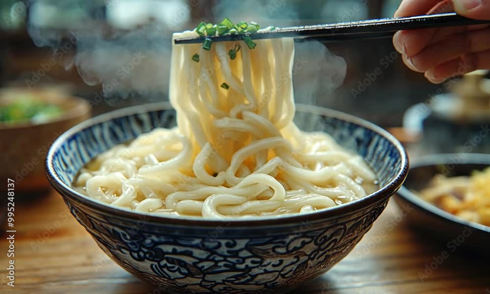Udon Noodles with Chopsticks