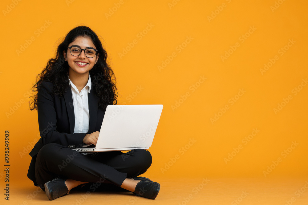young indian business woman using laptop young indian business woman using laptop