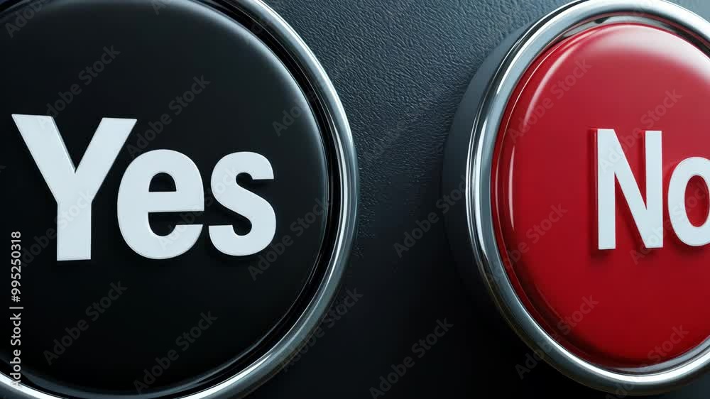 Red button slowly moving from no to yes on panel
