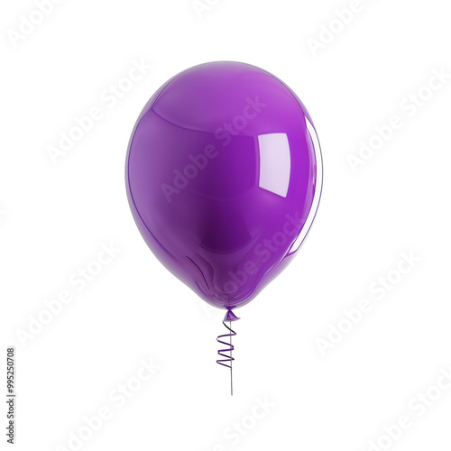 Purple balloon, isolated, transparent background, png