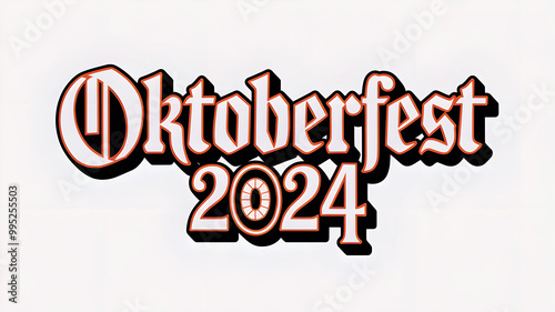 Oktoberfest 2024 text logo with clock-themed design photo