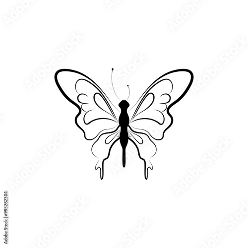 Butterfly style y2k, painted lady butterfly icon