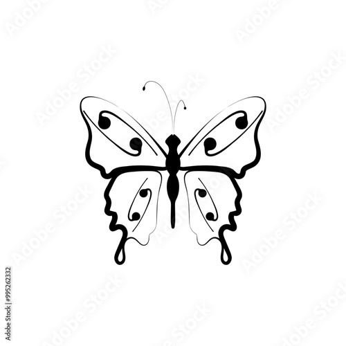 Butterfly style y2k, painted lady butterfly icon
