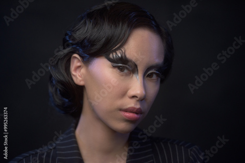 Woman with creative makeup