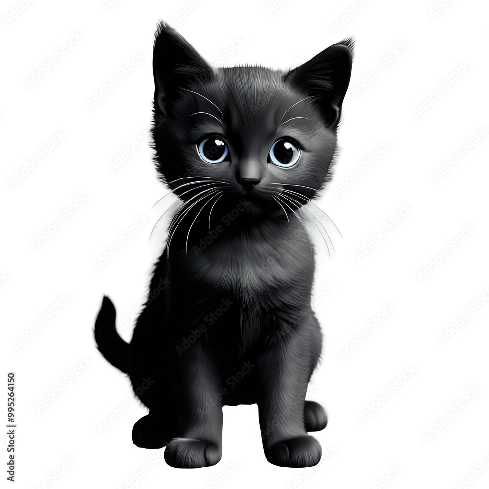 Fototapeta premium Silhouette of Bambino Cat isolated on transparent background