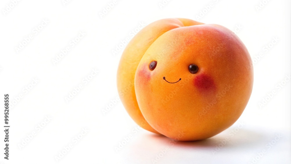 cute apricot isolated on white background bird eye view cute apricot isolated on white background bird eye view