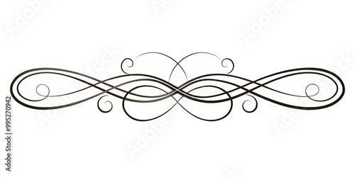 Decorative cursive scroll with swirls