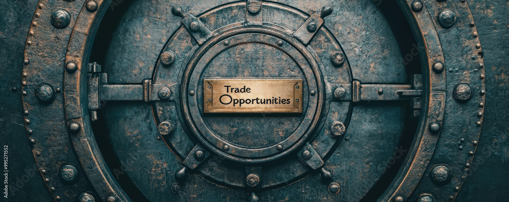 Fototapeta premium A locked vault labeled 