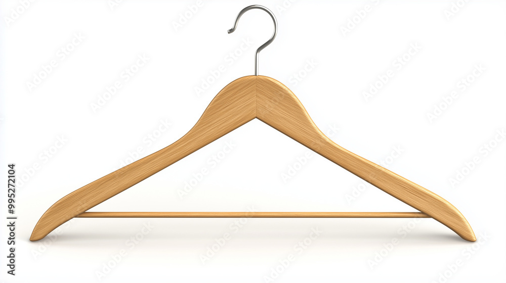 wooden hanger  isolated on white background