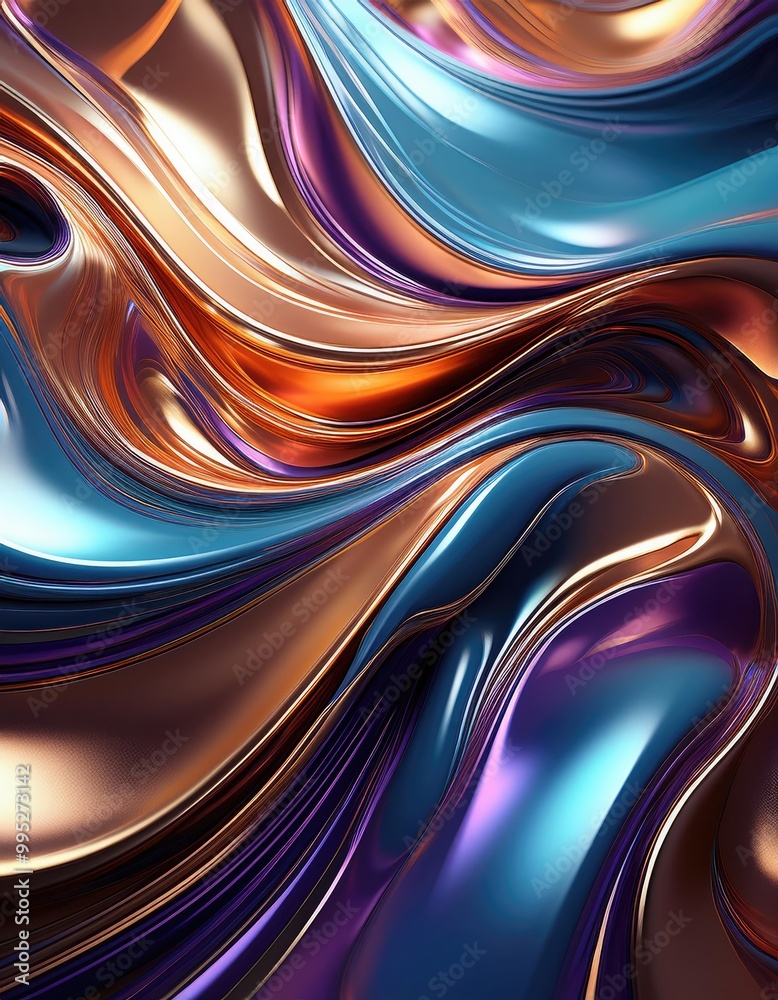 Obraz premium Abstract metallic swirls