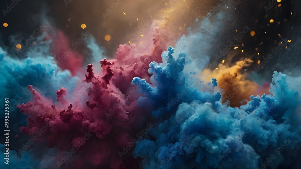 Obraz premium A mesmerizing beauty of colorful smoke backdrop.