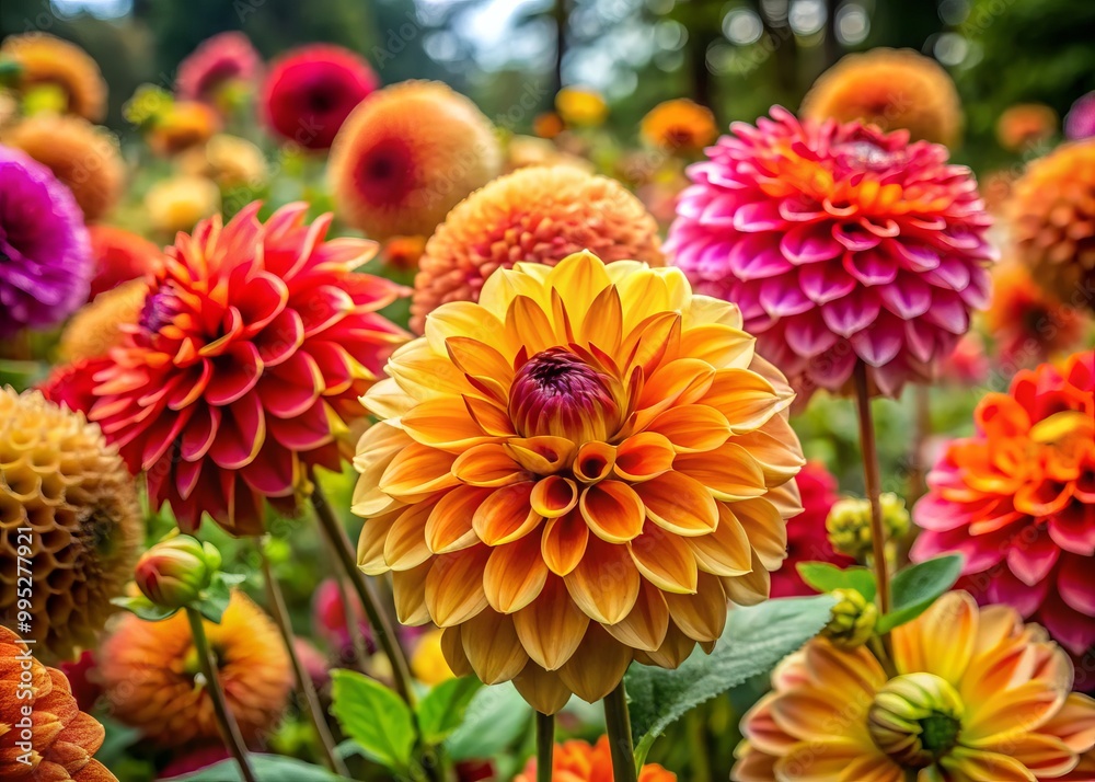 Lakeland's autumn dahlia display bursts with vibrant colors, celebrating nature's beauty and charm through stunning