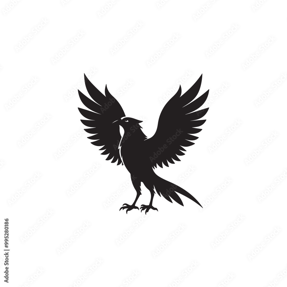 Fototapeta premium Bird black silhouette clip art