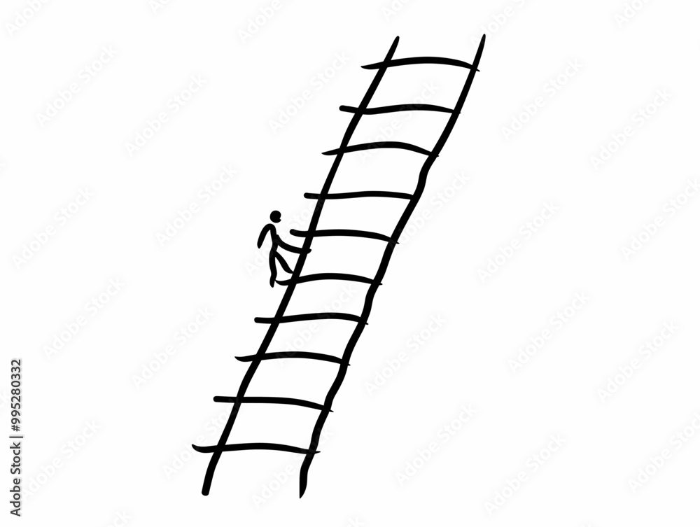 Career Ladder: A Visual Representation of Corporate Advancement - One Line Drawing Career Ladder: A Visual Representation of Corporate Advancement - One Line Drawing