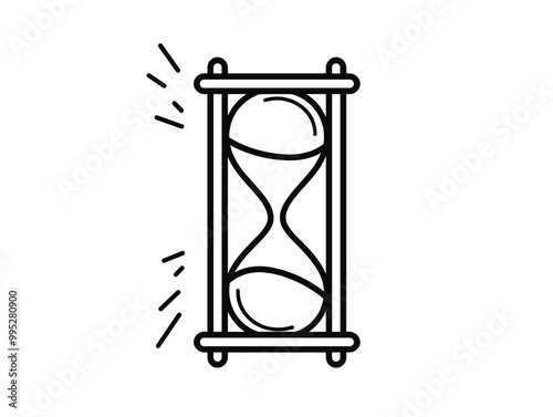 Time Running Out: Hourglass in Simple One-Line Drawing Illustrating Limited Interview Process Duration