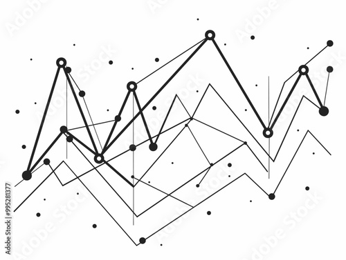 Continuous Growth: Upward Trajectory of Success, Depicted in a Minimalist Line Drawing