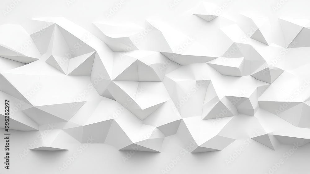 Abstract white low poly texture in 3D, featuring intricate geometric shapes and a minimalist design Abstract white low poly texture in 3D, featuring intricate geometric shapes and a minimalist design
