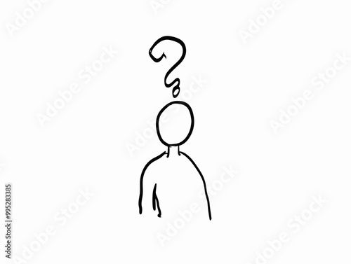 Jobseeker's Uncertainty: A Question Mark Over Head Illustrating the Anxieties and Self-Doubt Faced by Individuals Seeking Employment