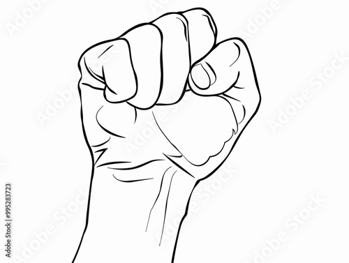 One-Line Clenched Fist: Symbolism of Determination in the Job Hunt