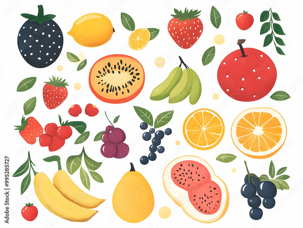 Vibrant Flat Vector Illustration of Cartoon Style Yalda Night Symbolic Elements with Sun Motifs and Seasonal Fruits for Festive Design Vibrant Flat Vector Illustration of Cartoon Style Yalda Night Symbolic Elements with Sun Motifs and Seasonal Fruits for Festive Design