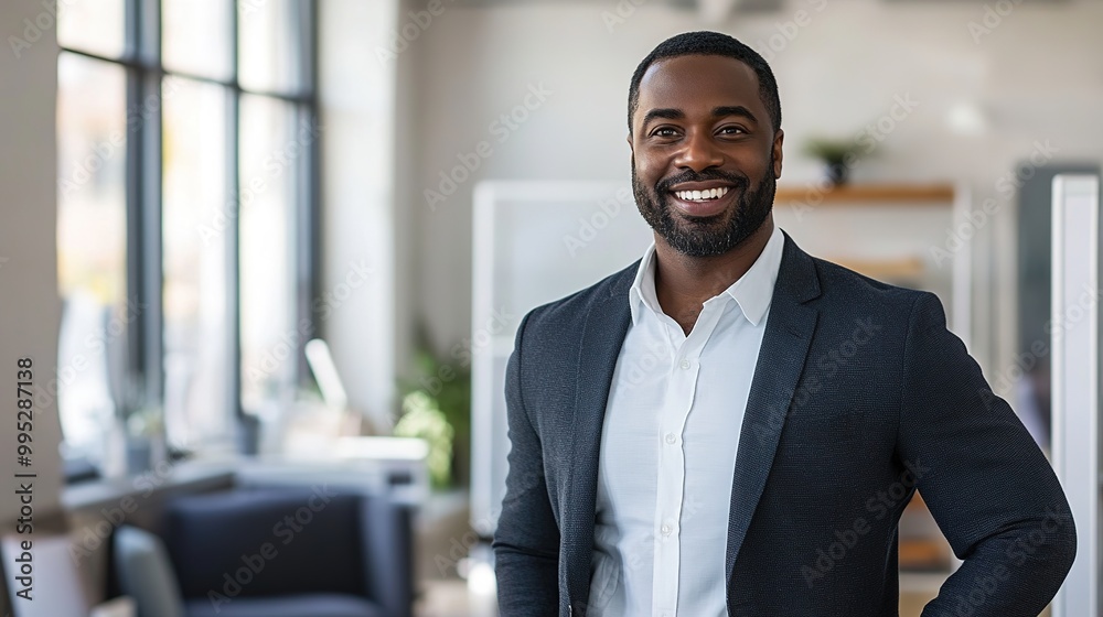 Professional Man in Modern Office Setting Professional Man in Modern Office Setting