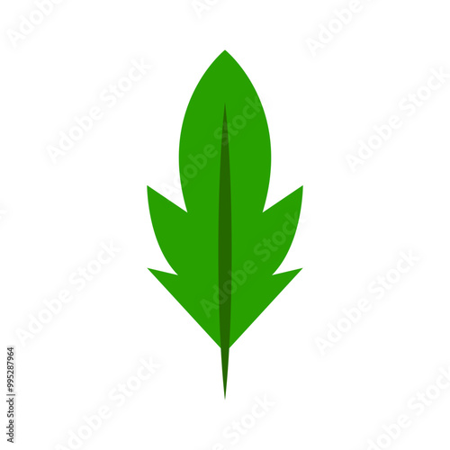 Green Leaf Variation Cartoon. Christmas Green Leaf Variation, Digital Art Illustration.