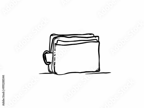 Tightly Secured Wallet Embodied in Single-Line Simplicity: A Minimalist Icon of Financial Protection