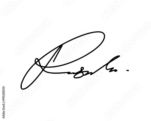 Letter R abstract signature idea for documents. Vector with transparent background or alpha channel.