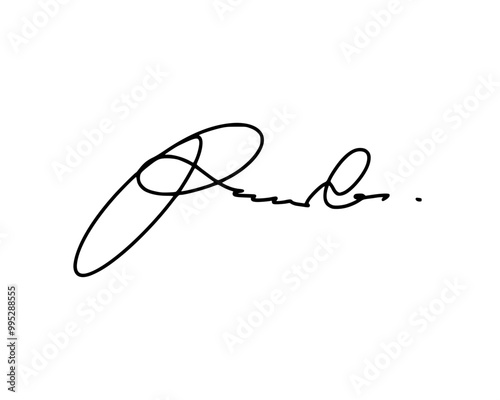 Letter R abstract signature idea for documents. Vector with transparent background or alpha channel.