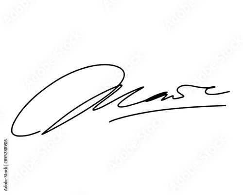 Letter M abstract signature idea for documents. Vector with transparent background or alpha channel.
