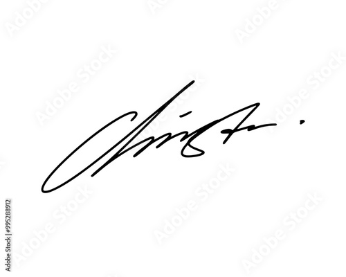 First letter C signature ideas for documents. Vector with transparent background or alpha channel.