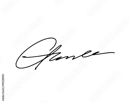Abstract signature idea starting letter G for document. Vector with transparent background