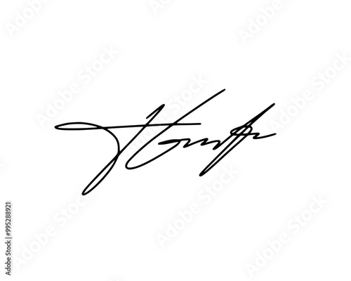 First letter H signature ideas for documents. Vector with transparent background or alpha channel.