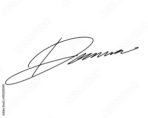 First letter D signature ideas for documents. Vector with transparent background or alpha channel.