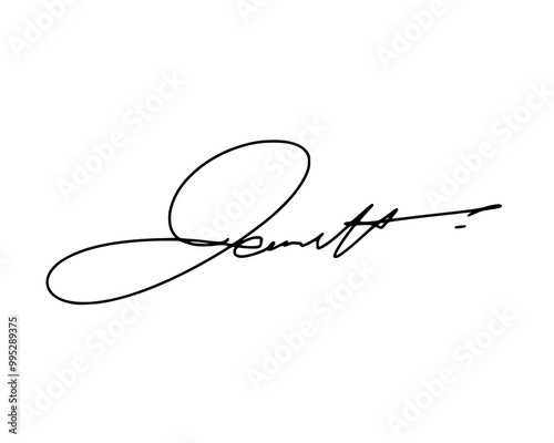 Signature ideas with handwritten letter J. Vector with transparent background or alpha channel.