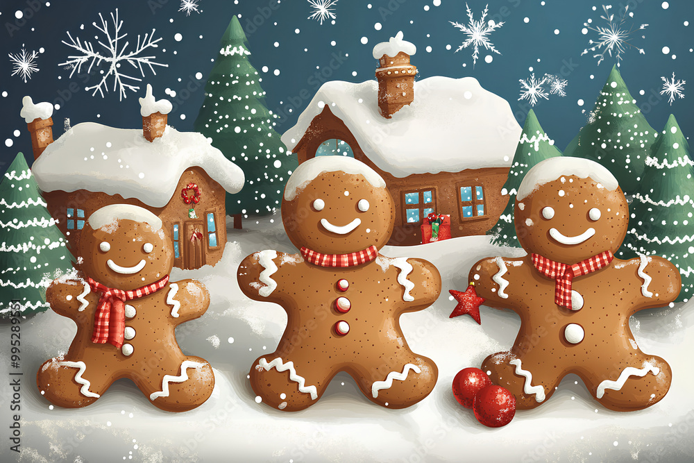 Gingerbread christmas cartoon representation Gingerbread christmas cartoon representation