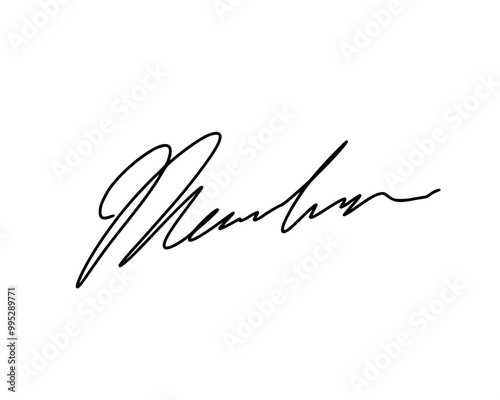 First letter M signature ideas for documents. Vector with transparent background or alpha channel.