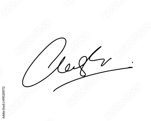 First letter C signature ideas for documents. Vector with transparent background or alpha channel.