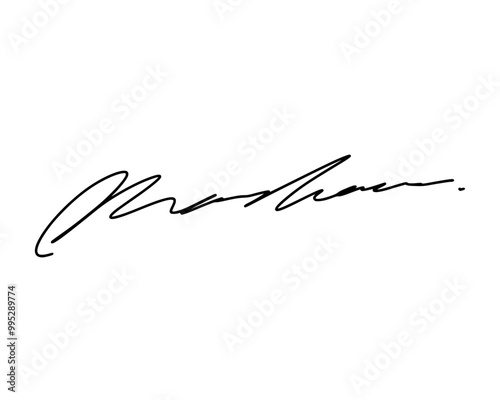 First letter M signature ideas for documents. Vector with transparent background or alpha channel.